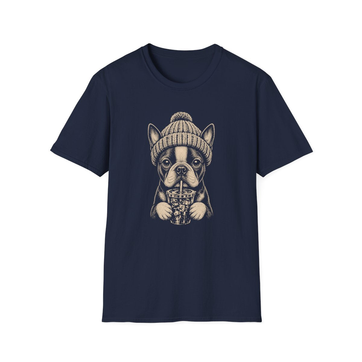 Boston Terrier Cold Brew Tee - Navy