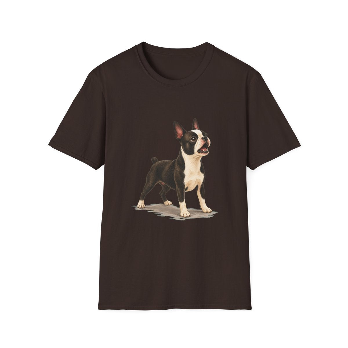 Boston Terrier Head Of Security Tee - Dark Chocolate