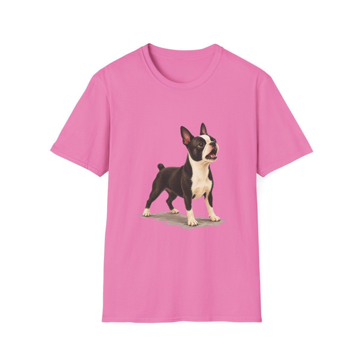 Boston Terrier Head Of Security Tee - Azalea