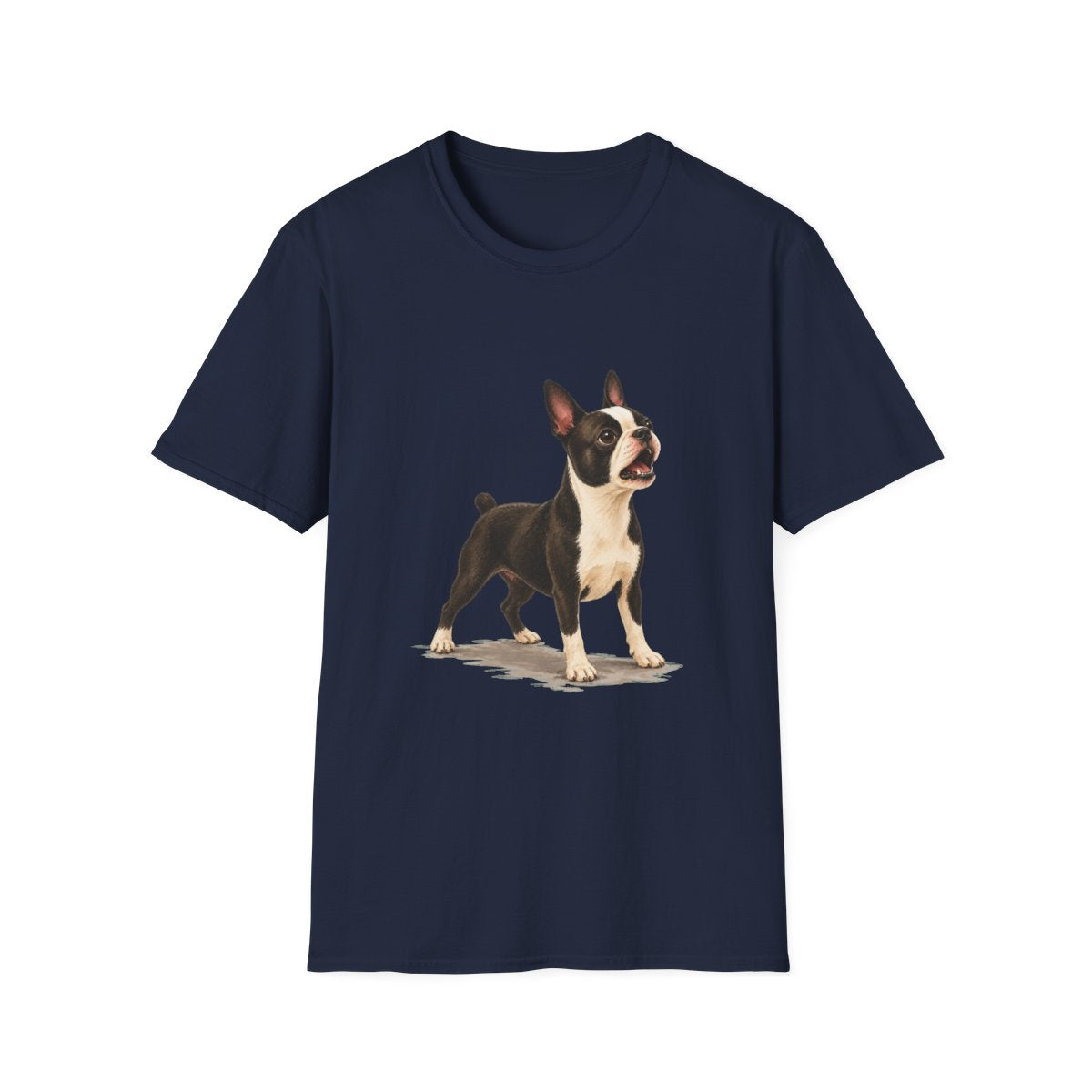 Boston Terrier Head Of Security Tee - Navy