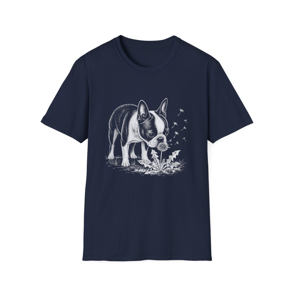 Boston Terrier Make A Wish Tee - Navy
