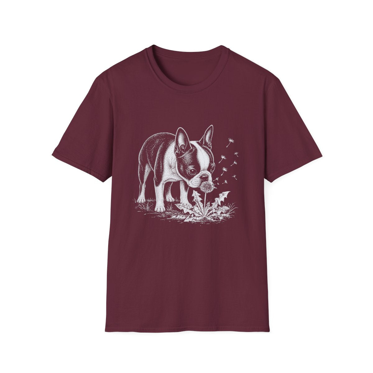 Boston Terrier Make A Wish Tee - Maroon