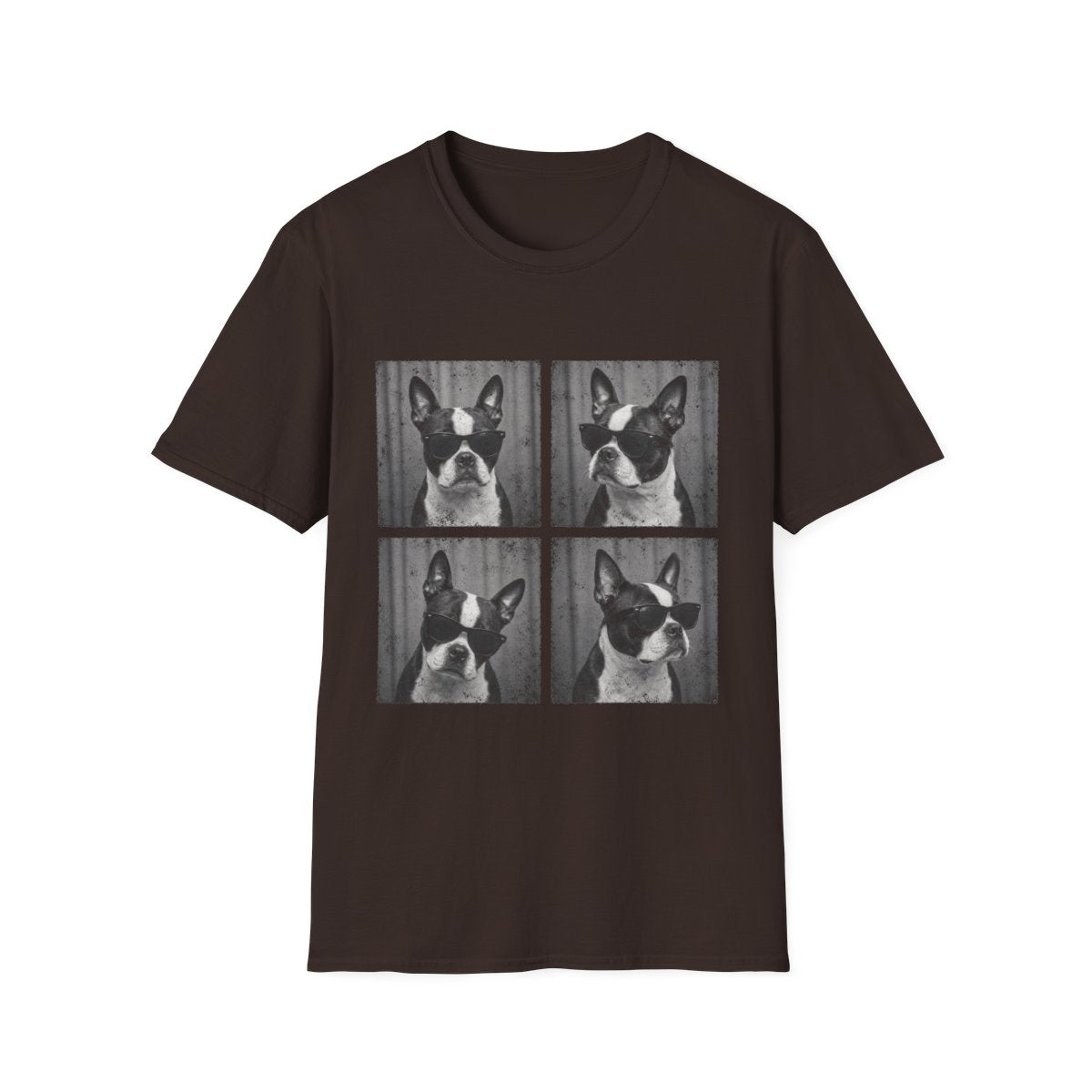 Boston Terrier Photo Booth Tee - Dark Chocolate