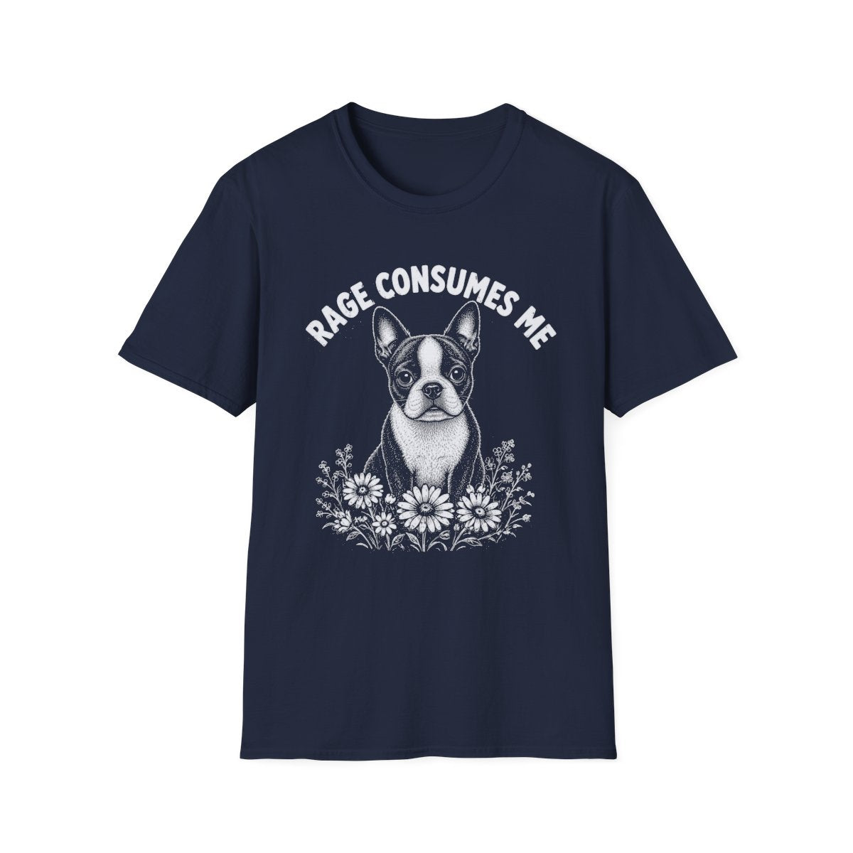 Boston Terrier Rage Consumes Me Tee - Navy
