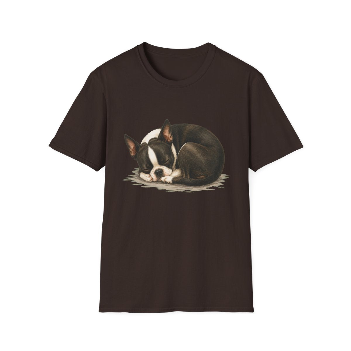 Boston Terrier Rest At Last Tee - Dark Chocolate
