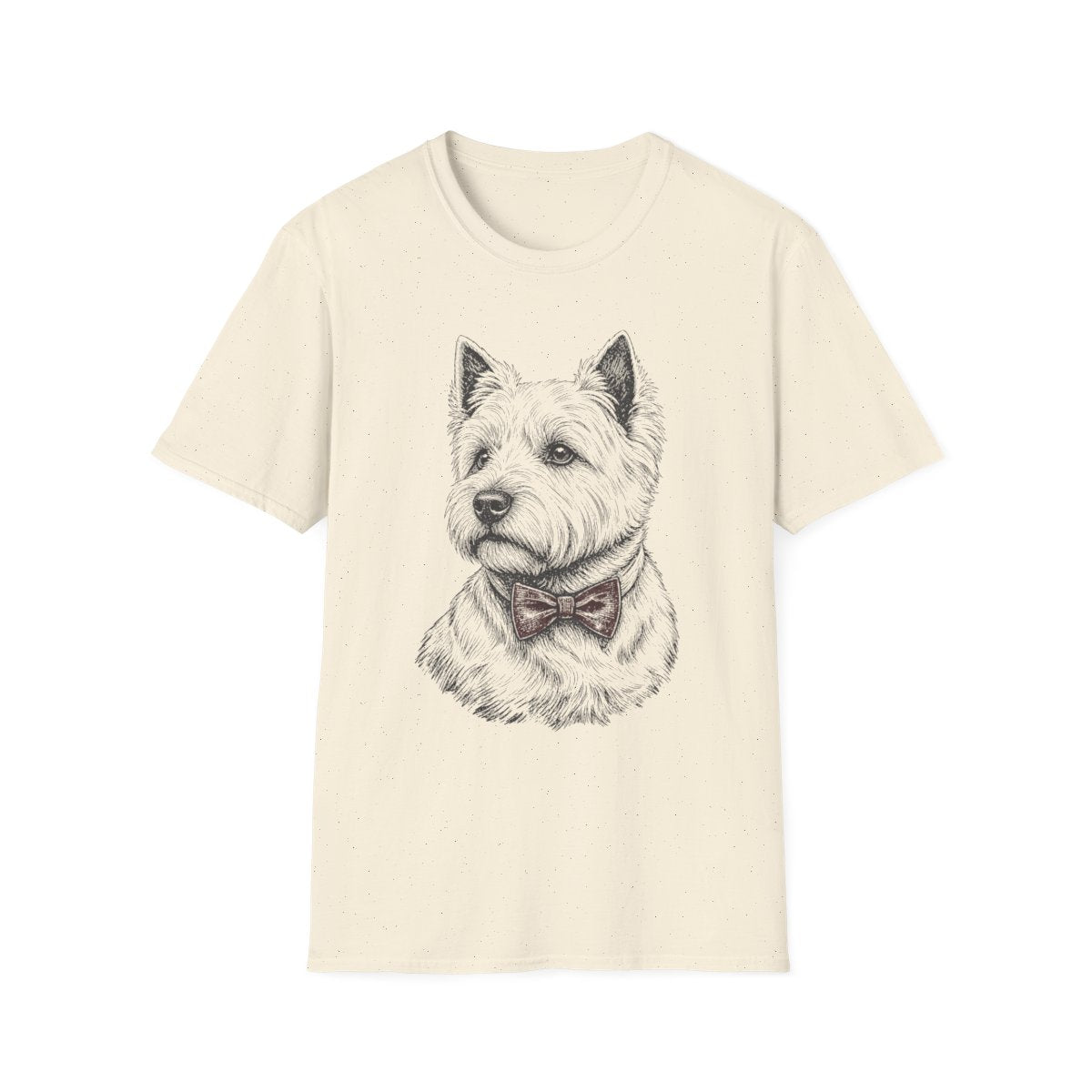 Bow Tie Westie Tee - Natural