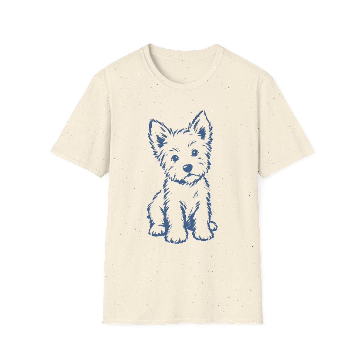 Brush Stroke Westie Pup Tee - Natural