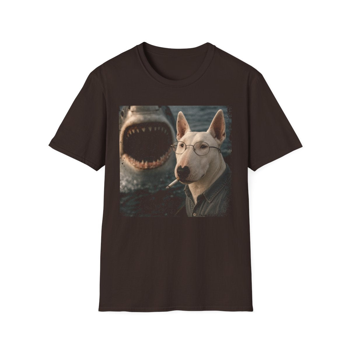Bull Terrier and Shark Tee - Dark Chocolate