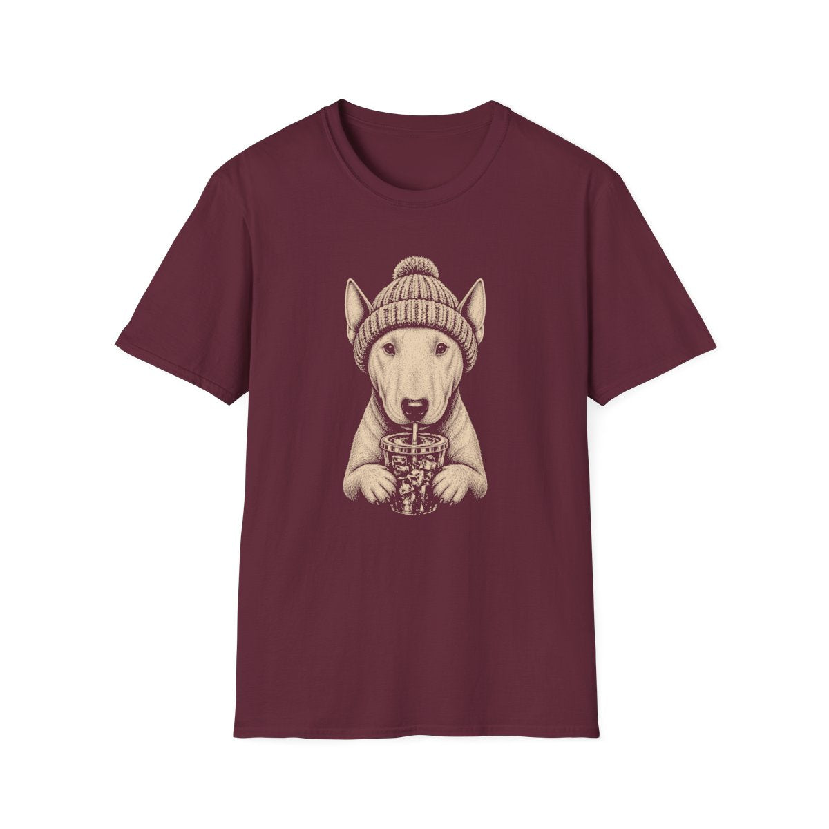 Bull Terrier Cold Brew Tee - Maroon