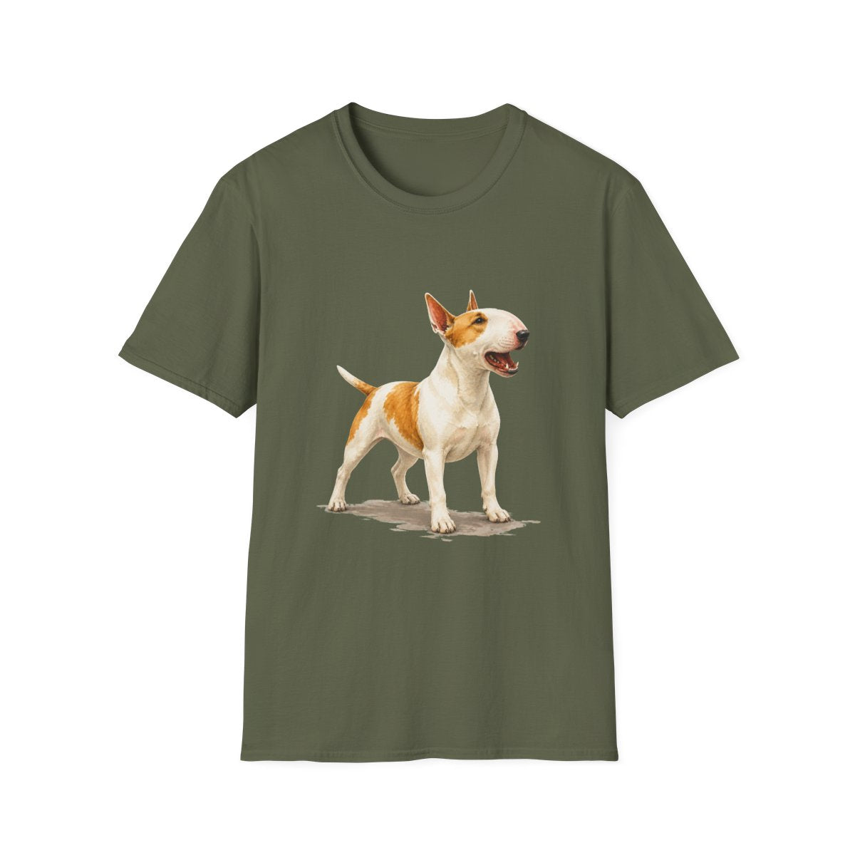 Bull Terrier Head Of Security Tee - Military Green