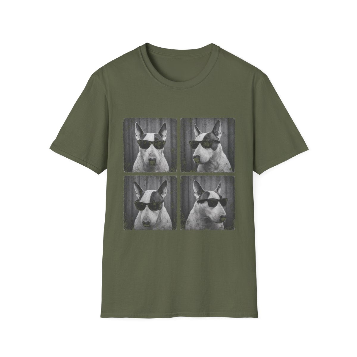 Bull Terrier Photo Booth Tee - Military Green