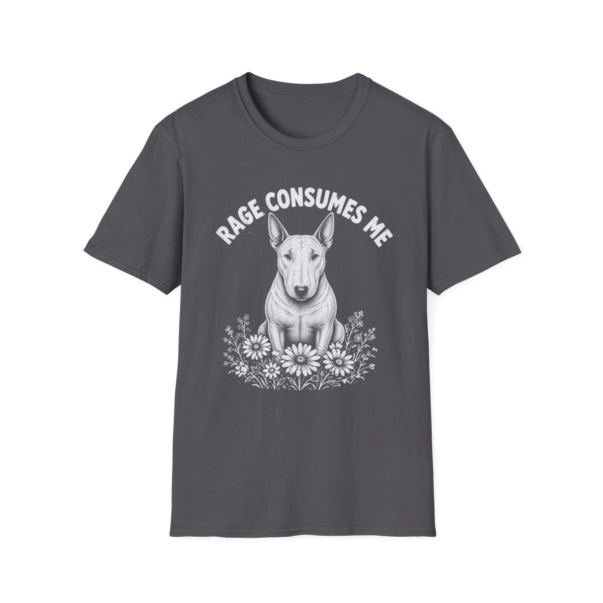 Bull Terrier Rage Consumes Me Tee - Charcoal