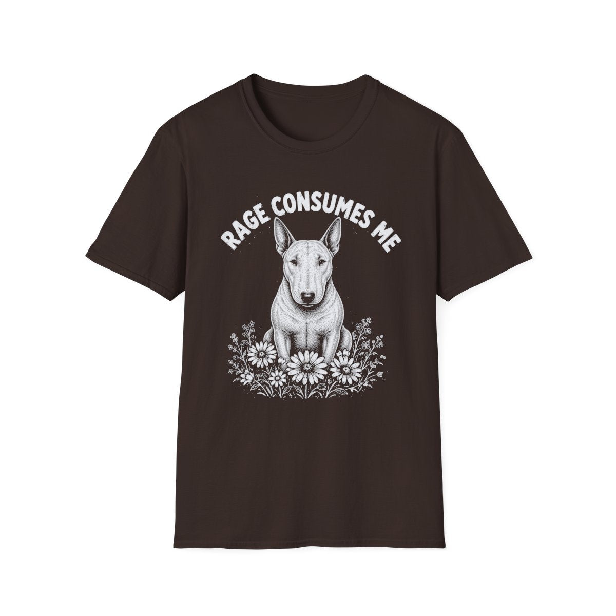 Bull Terrier Rage Consumes Me Tee - Dark Chocolate