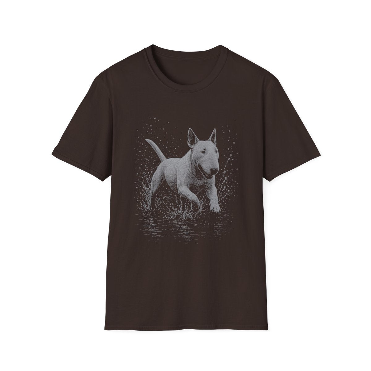 Bull Terrier Water Run Tee - Dark Chocolate