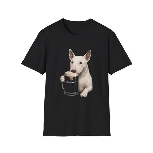 Bull Terrier With A Pint Tee - Black
