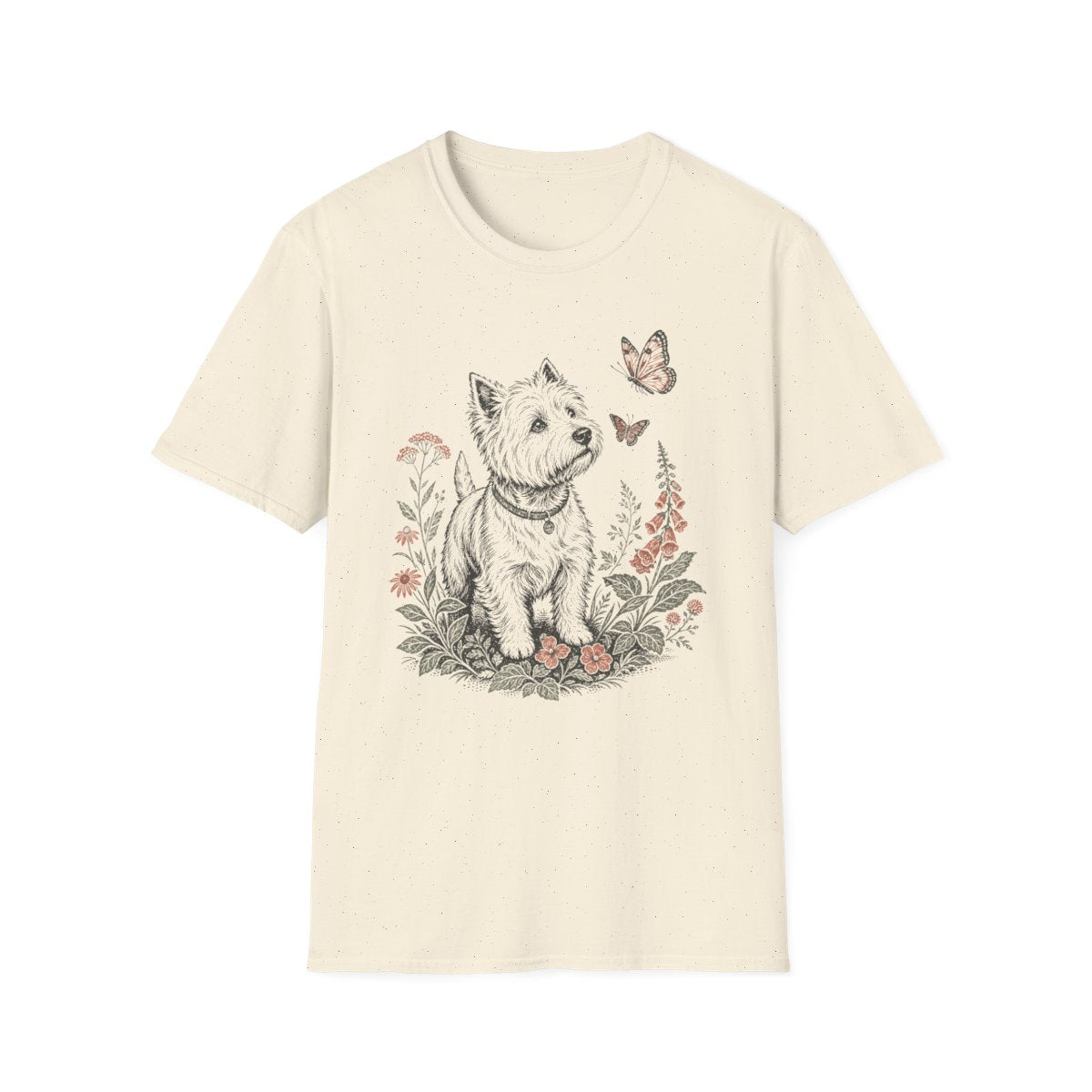 Butterfly Meadow Westie Tee - Natural