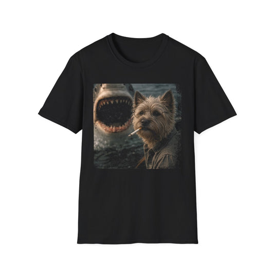 Cairn Terrier and Shark Tee - Black