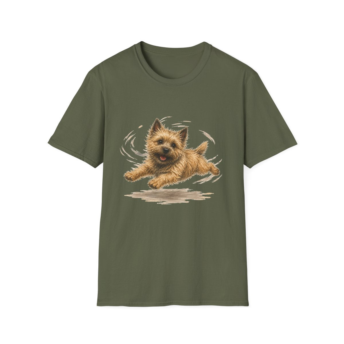 Cairn Terrier Certified Zoomies Champion Tee - Military Green