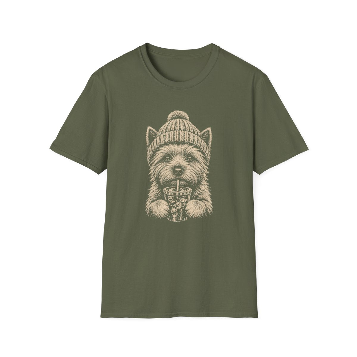 Cairn Terrier Cold Brew Tee - Military Green