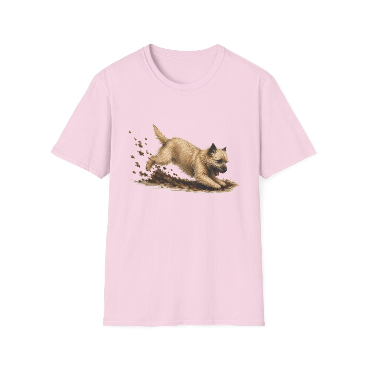 Cairn Terrier Excavating Mode On Tee - Light Pink