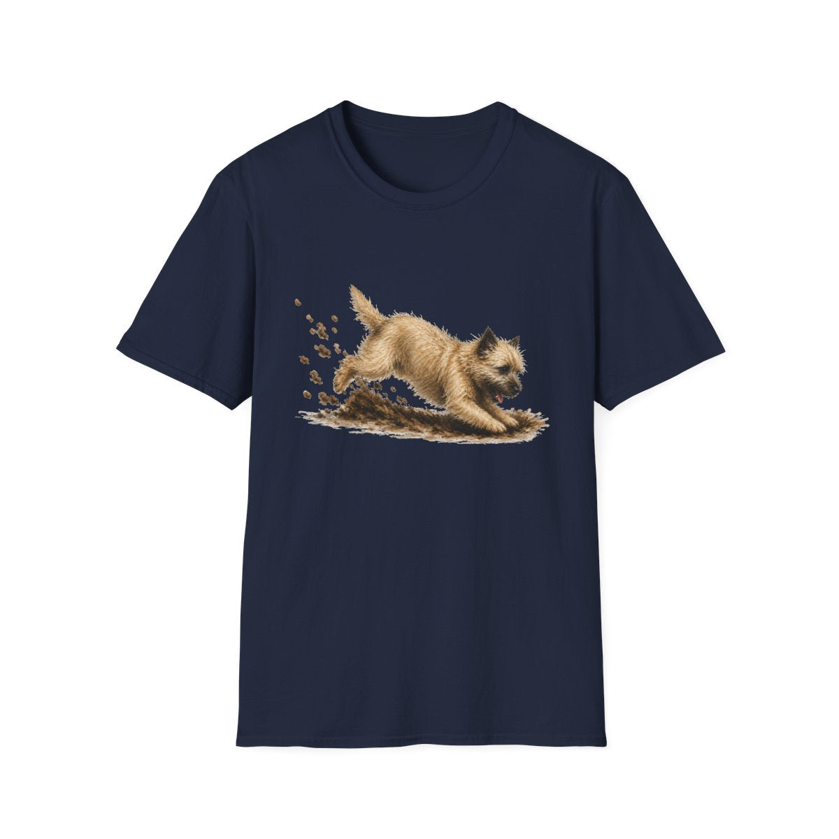 Cairn Terrier Excavating Mode On Tee - Navy