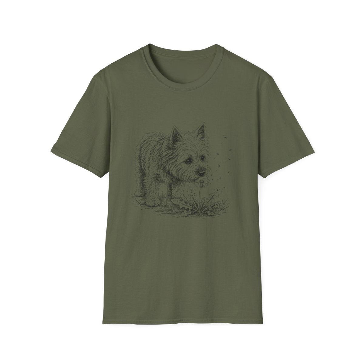 Cairn Terrier Make A Wish Tee - Military Green