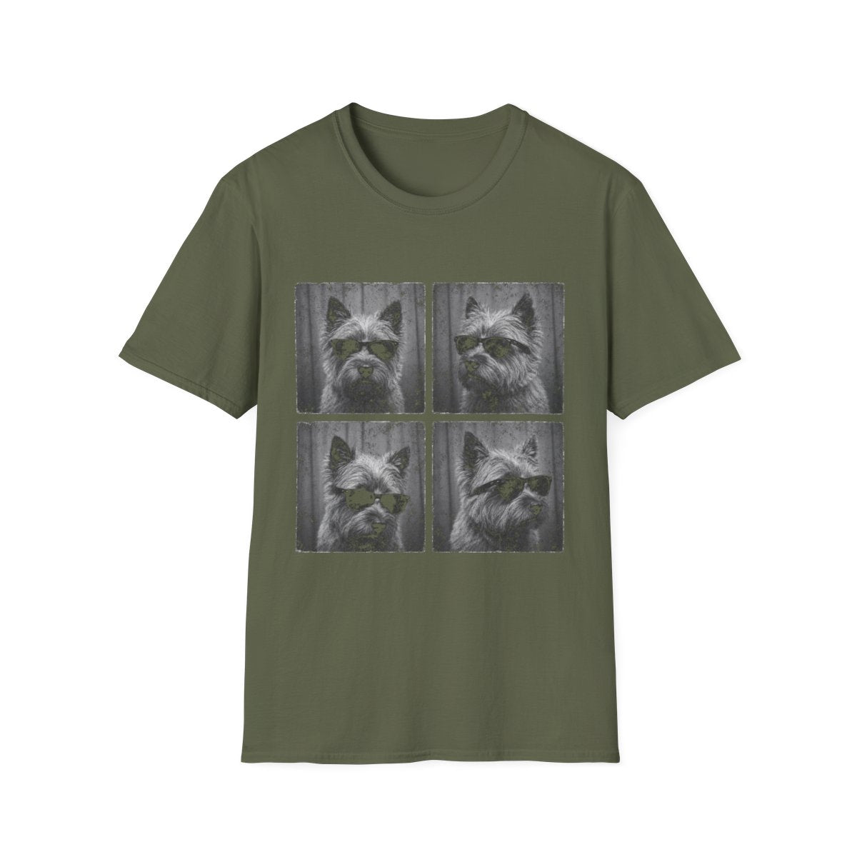 Cairn Terrier Photo Booth Tee - Military Green