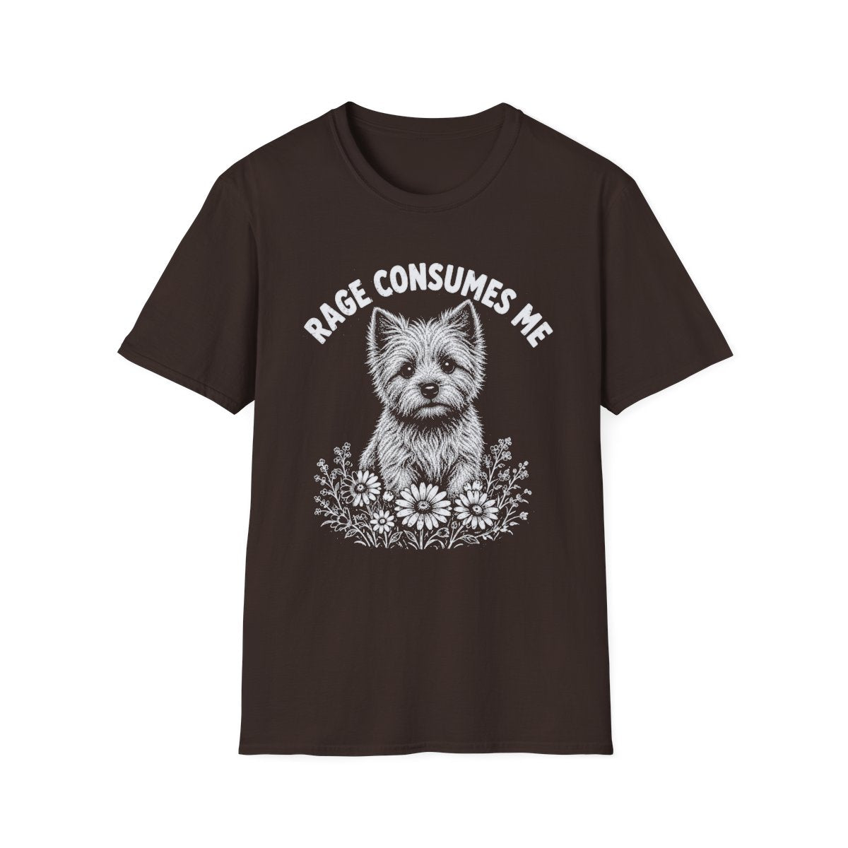 Cairn Terrier Rage Consumes Me Tee - Dark Chocolate