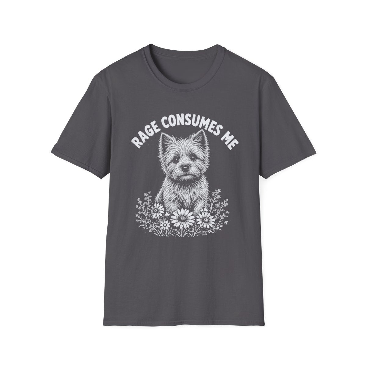 Cairn Terrier Rage Consumes Me Tee - Charcoal