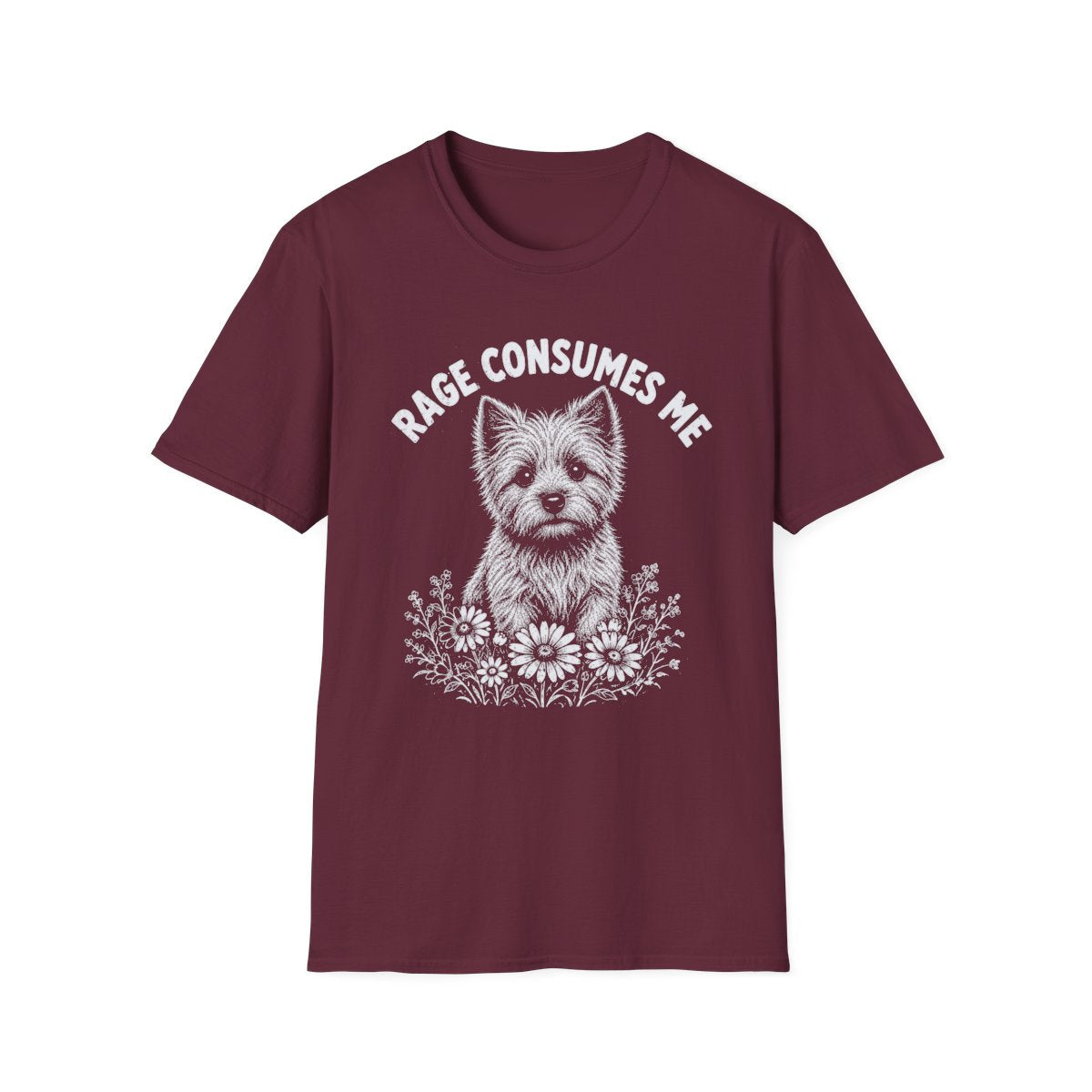 Cairn Terrier Rage Consumes Me Tee - Maroon