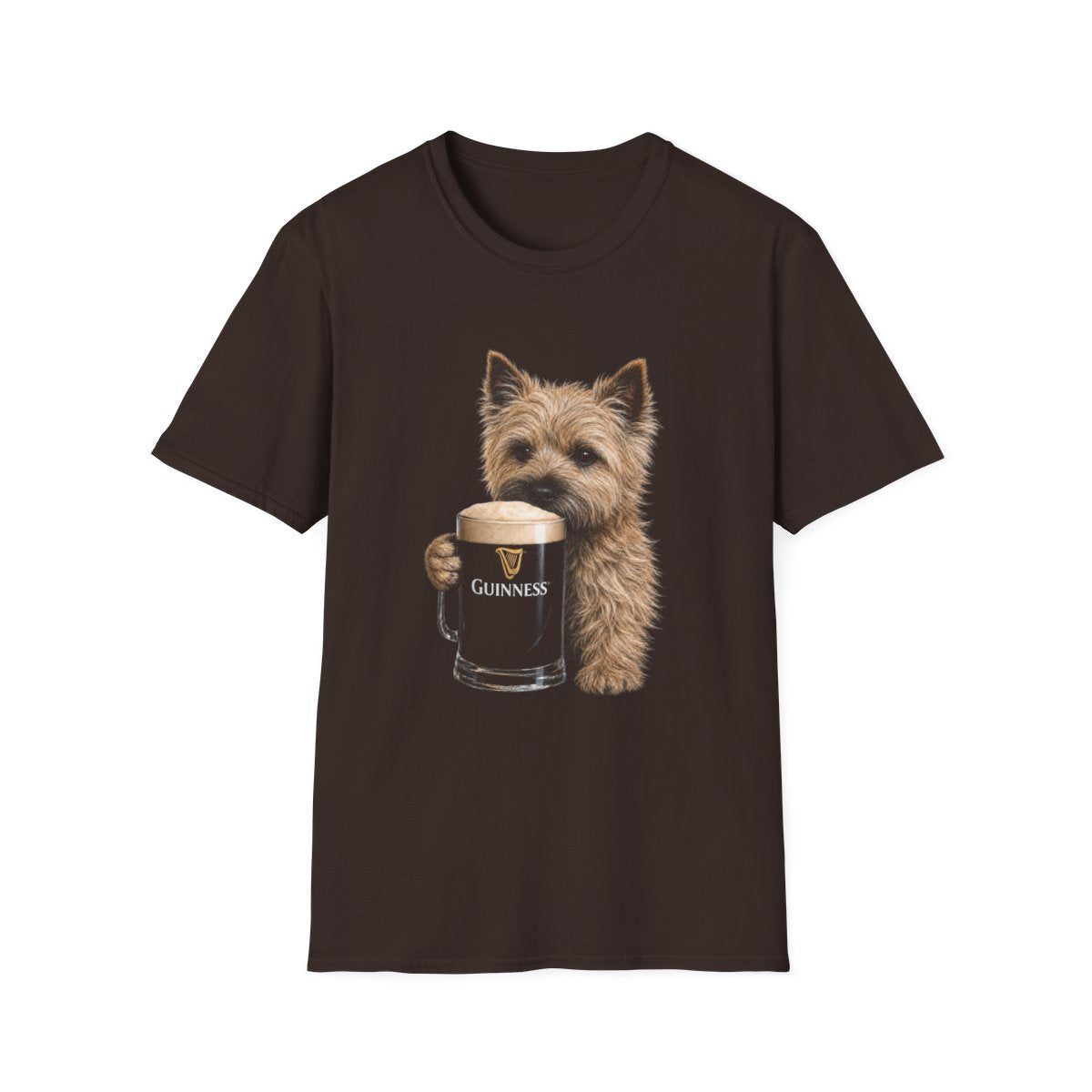 Cairn Terrier With A Pint Tee - Dark Chocolate