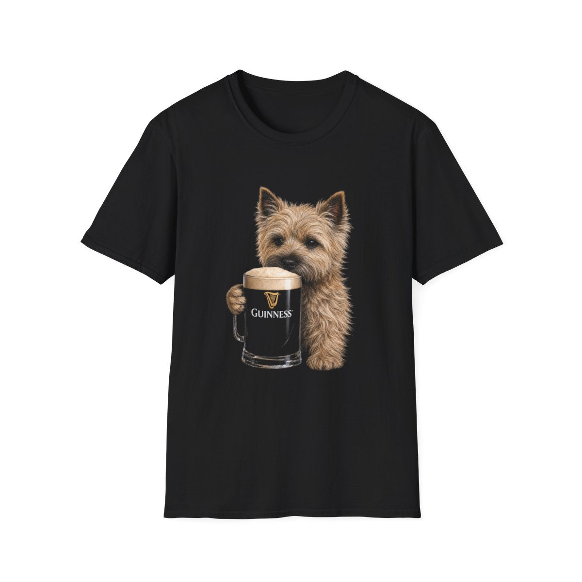 Cairn Terrier With A Pint Tee - Black