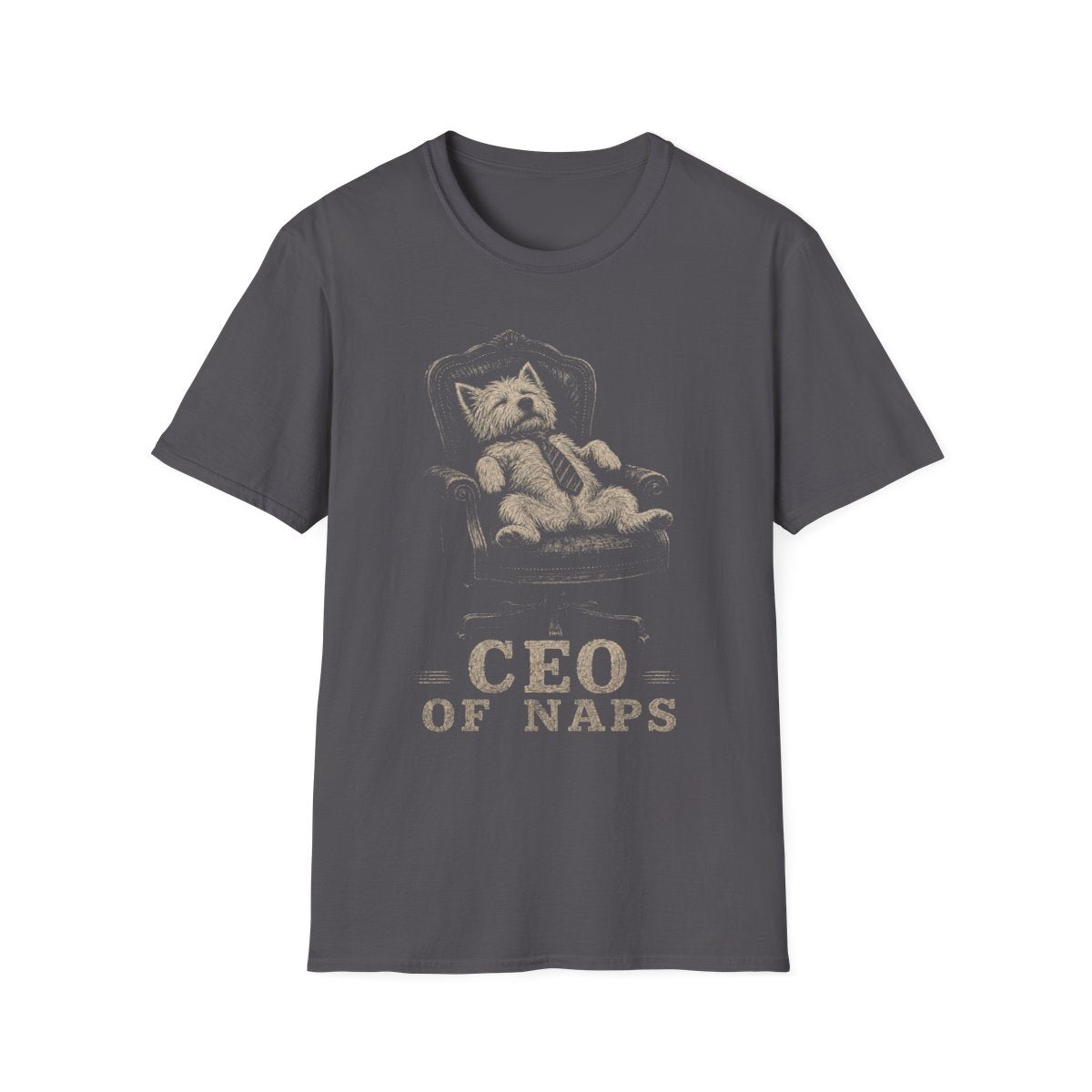 CEO Of Naps Westie Tee - Charcoal