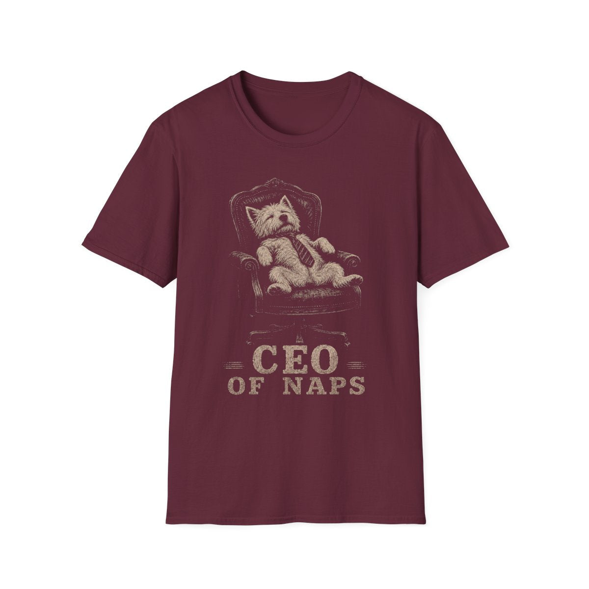 CEO Of Naps Westie Tee - Maroon