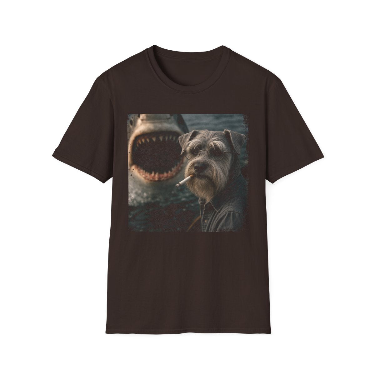 Cesky Terrier and Shark Tee - Dark Chocolate