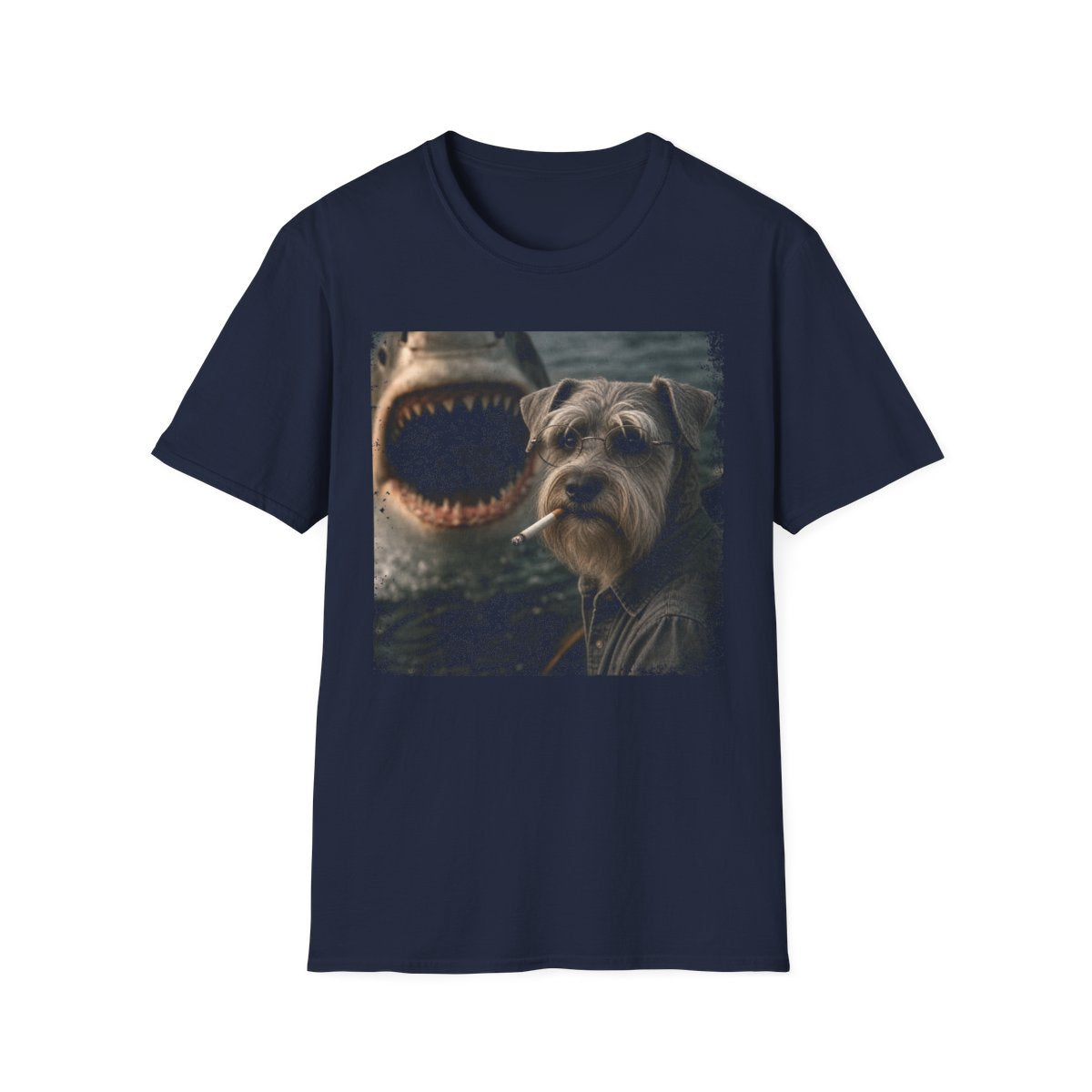 Cesky Terrier and Shark Tee - Navy