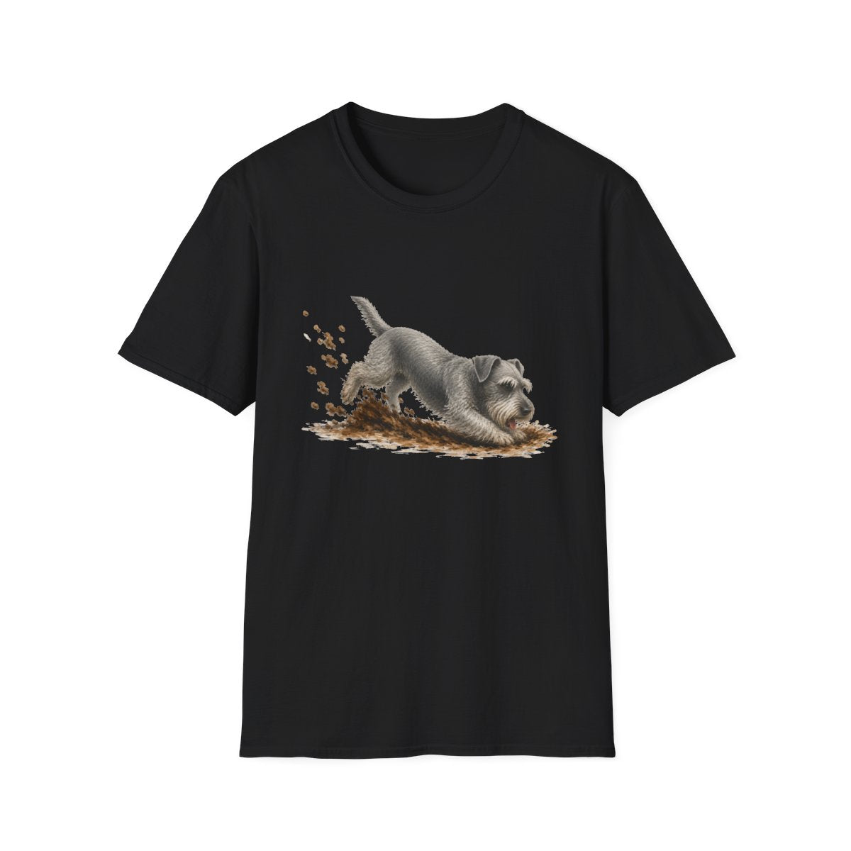 Cesky Terrier Excavating Mode On Tee - Black