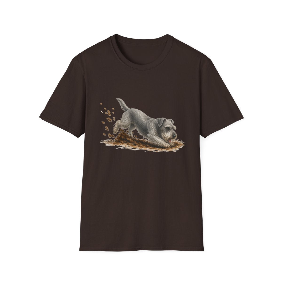 Cesky Terrier Excavating Mode On Tee - Dark Chocolate