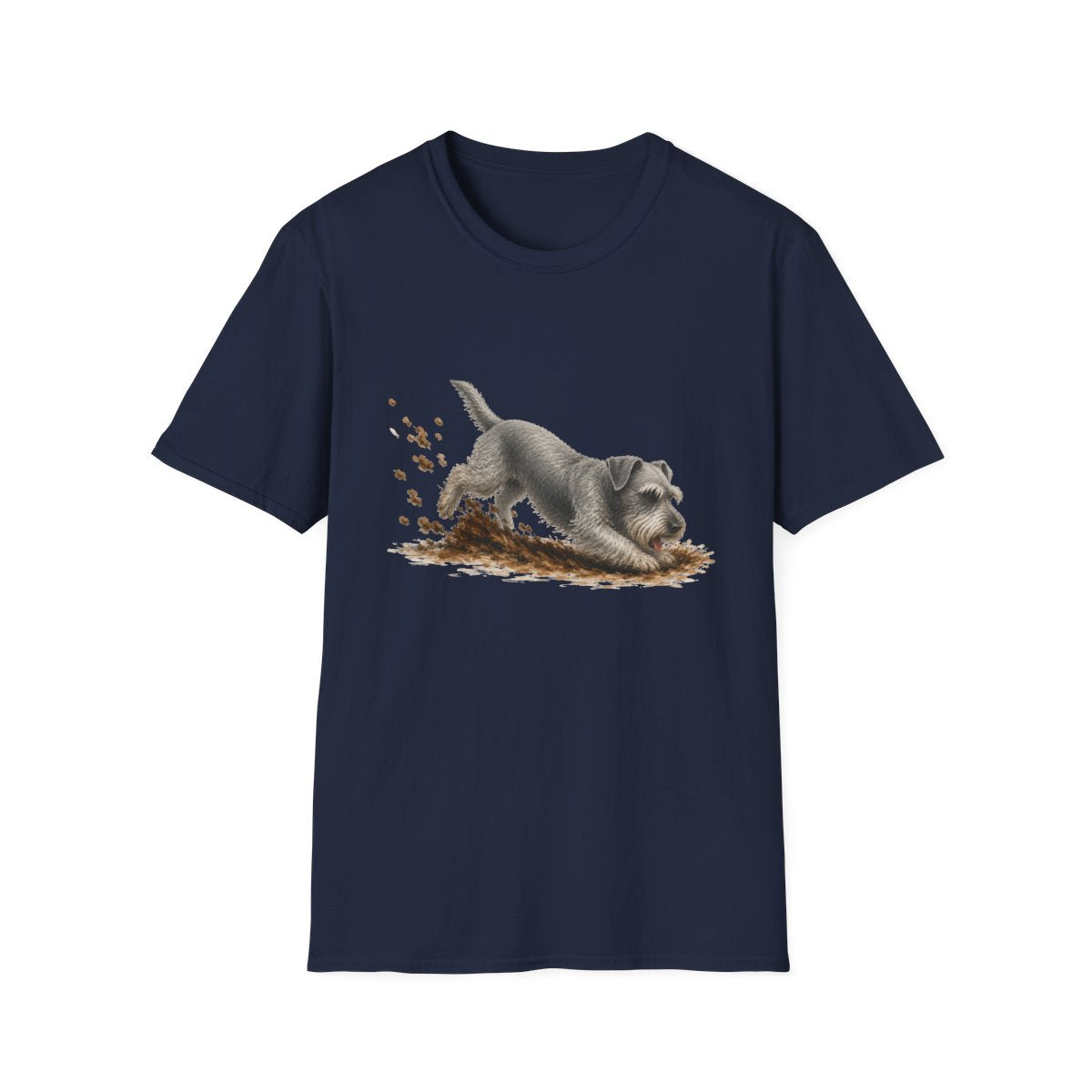 Cesky Terrier Excavating Mode On Tee - Navy