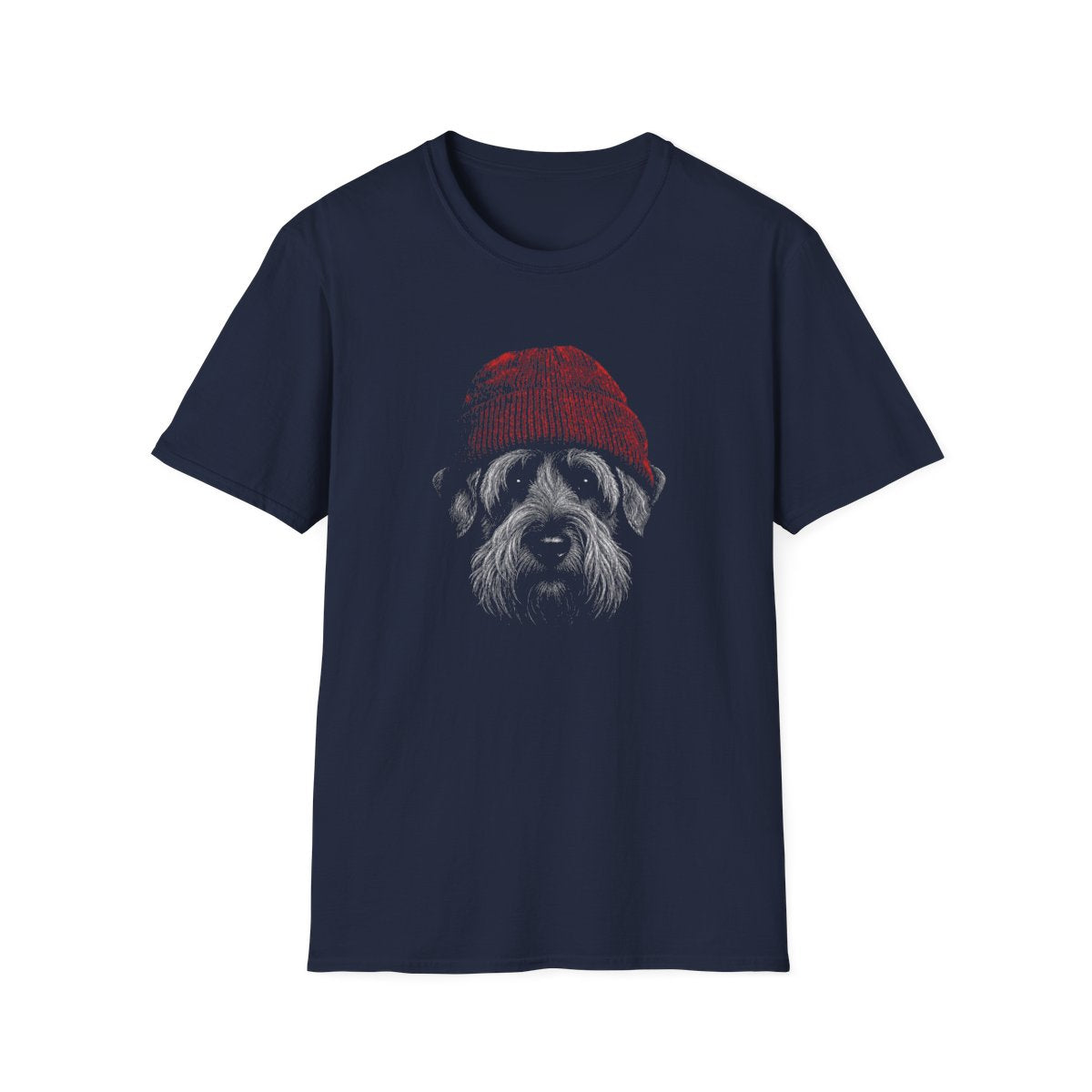 Cesky Terrier In Beanie Tee - Navy