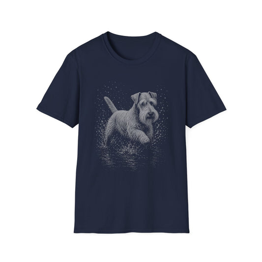 Cesky Terrier Water Run Tee - Navy