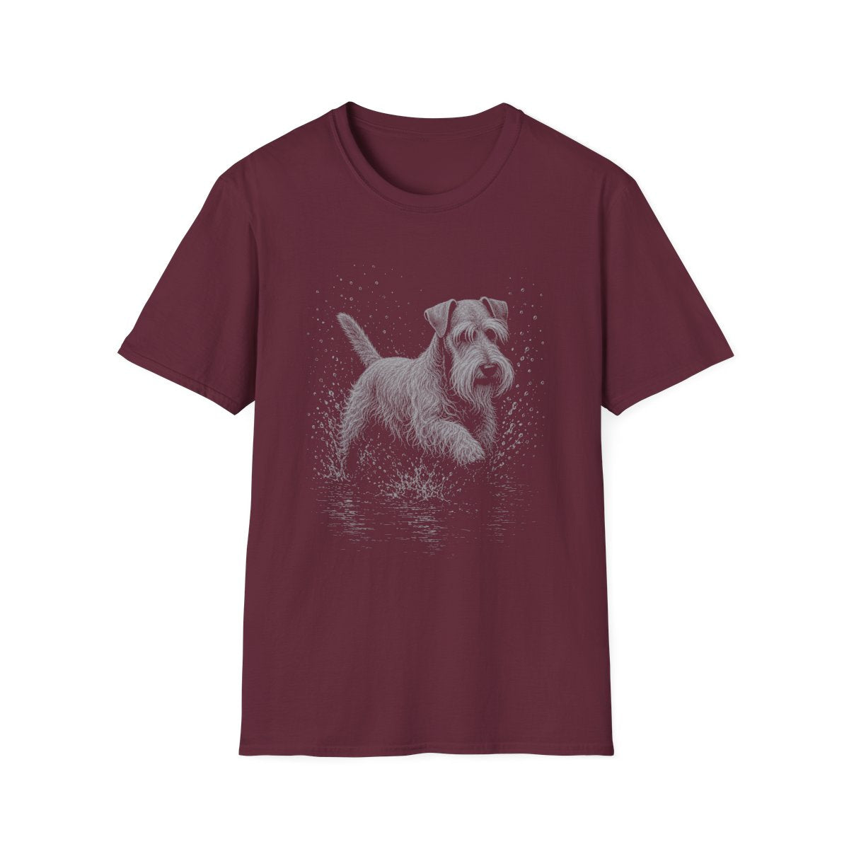 Cesky Terrier Water Run Tee - Maroon