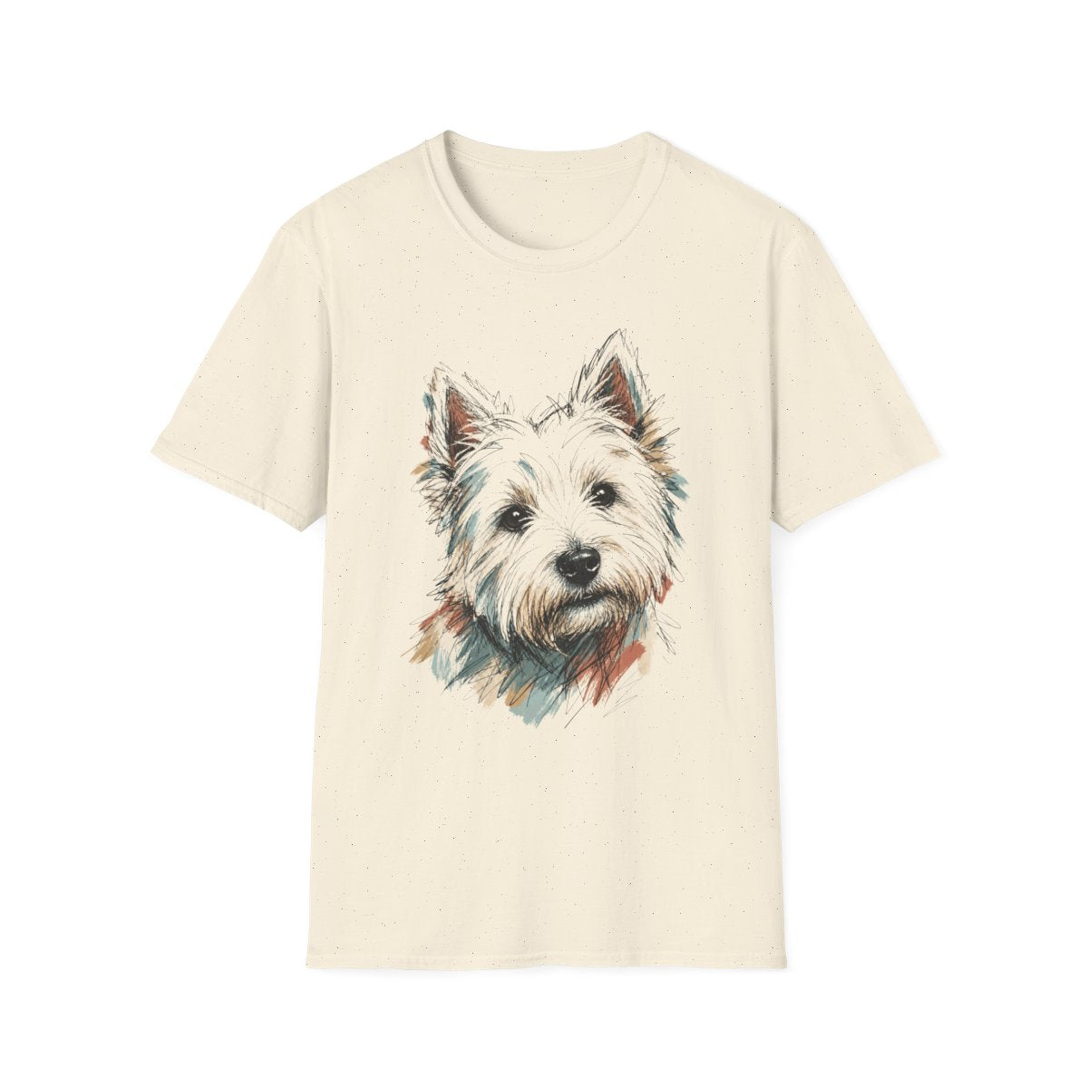 Color Sketch Westie Tee - Natural