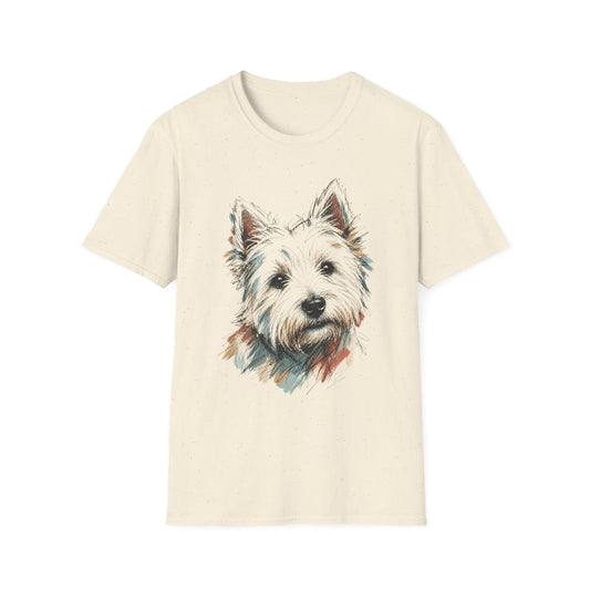 Color Sketch Westie Tee - Natural