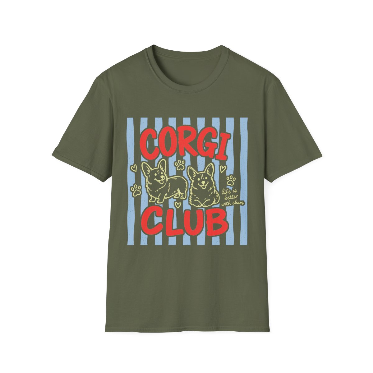 Corgi Club Tee - Military Green