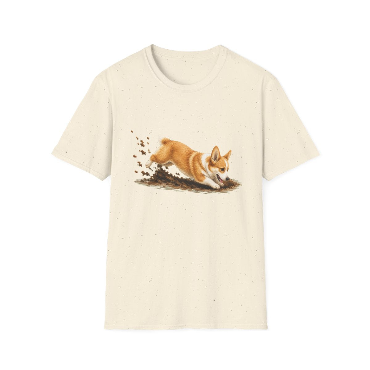 Corgi Excavating Mode On Tee - Natural