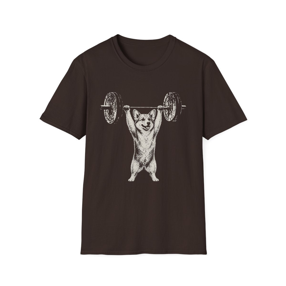 Corgi Powerlifting Tee - Dark Chocolate