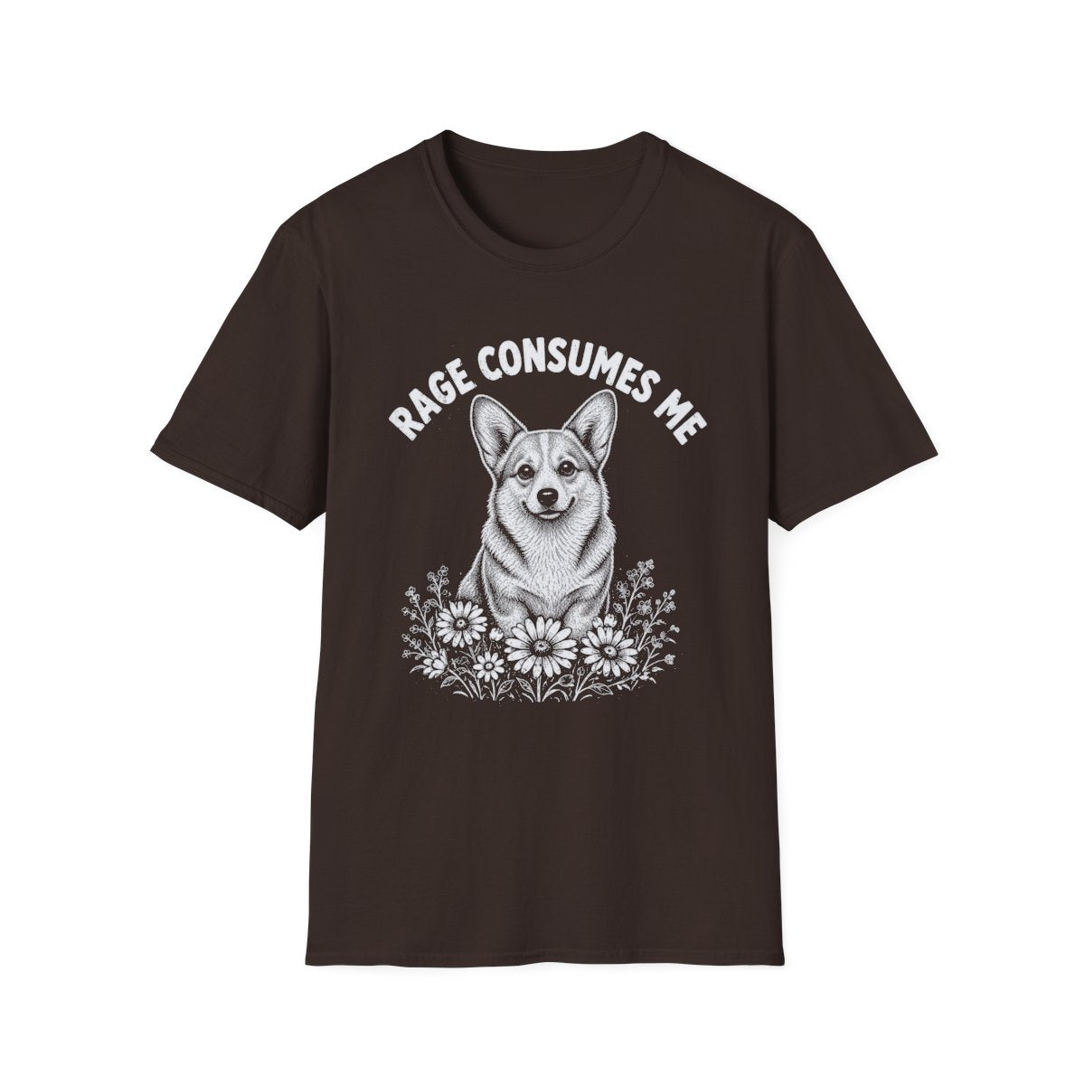Corgi Rage Consumes Me Tee - Dark Chocolate