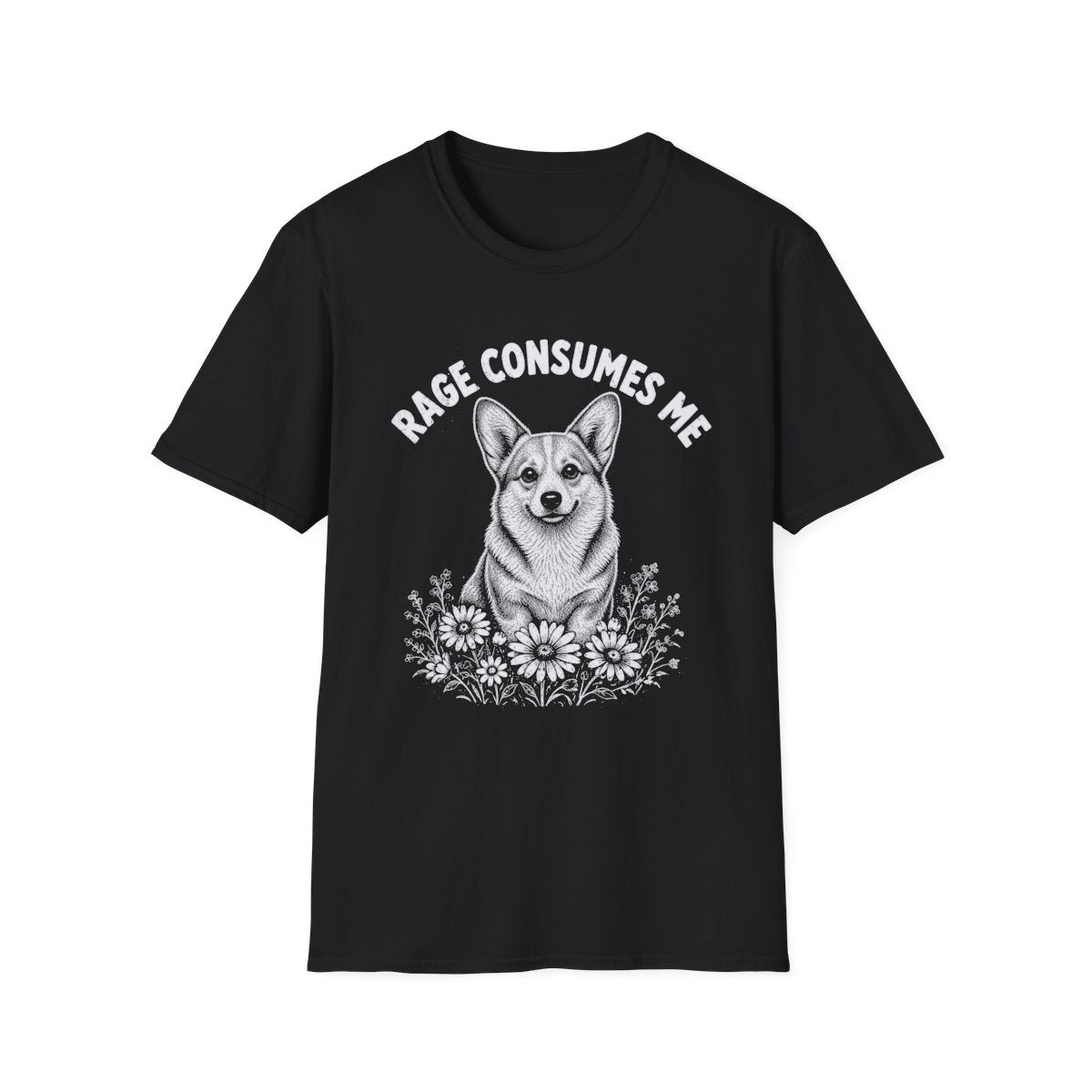 Corgi Rage Consumes Me Tee - Black