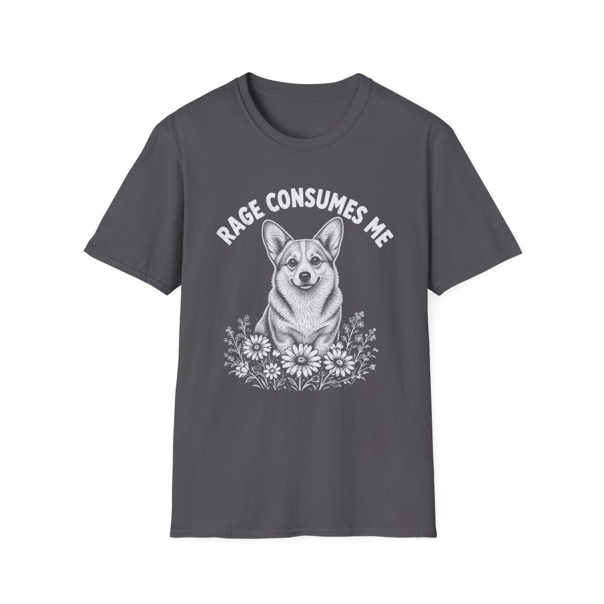Corgi Rage Consumes Me Tee - Charcoal